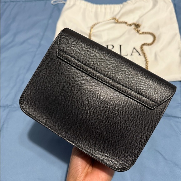 Furla Black Crossbody with Gold Chain - Picture 6 of 7
